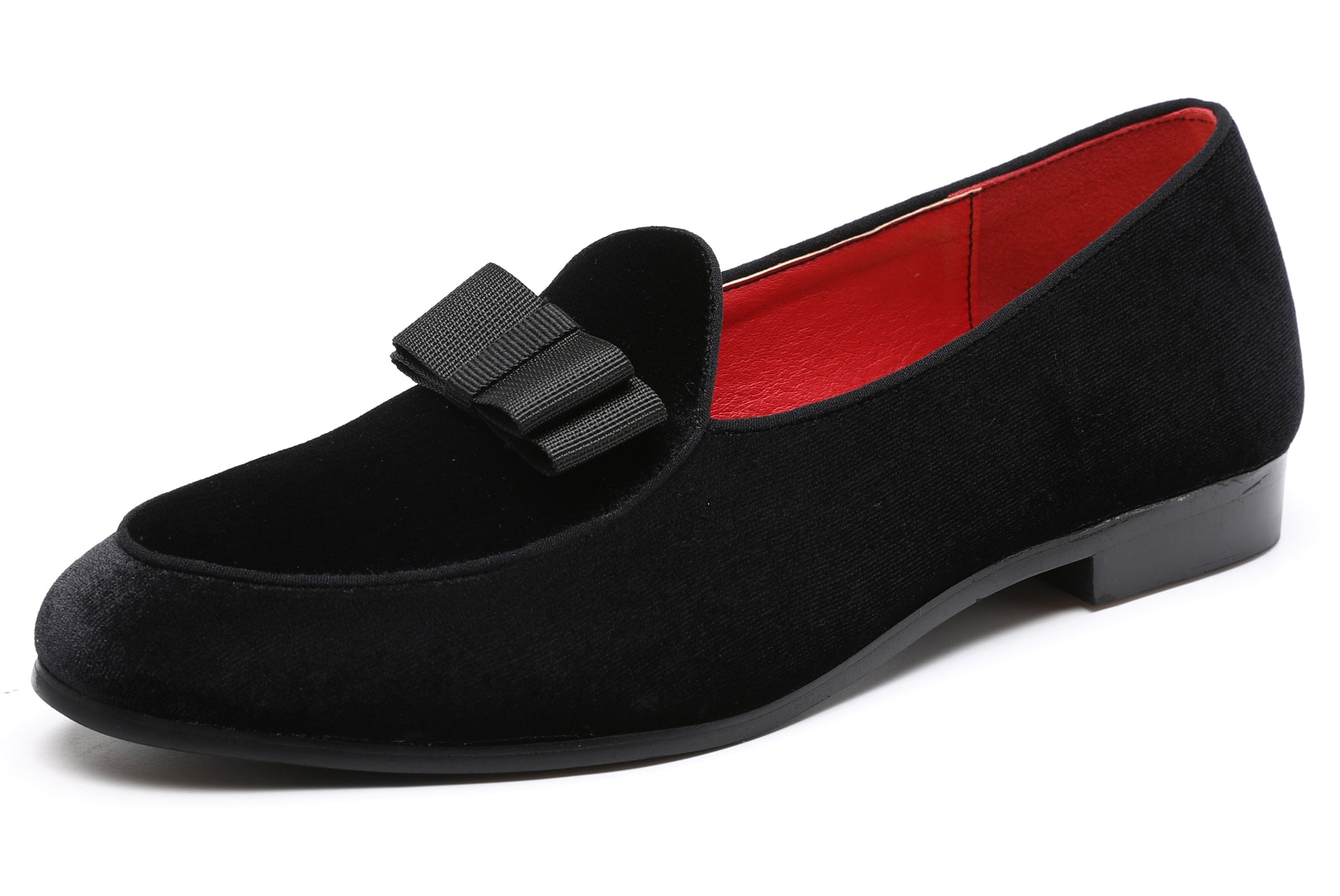 Men's Velvet Bow Shallow Loafers