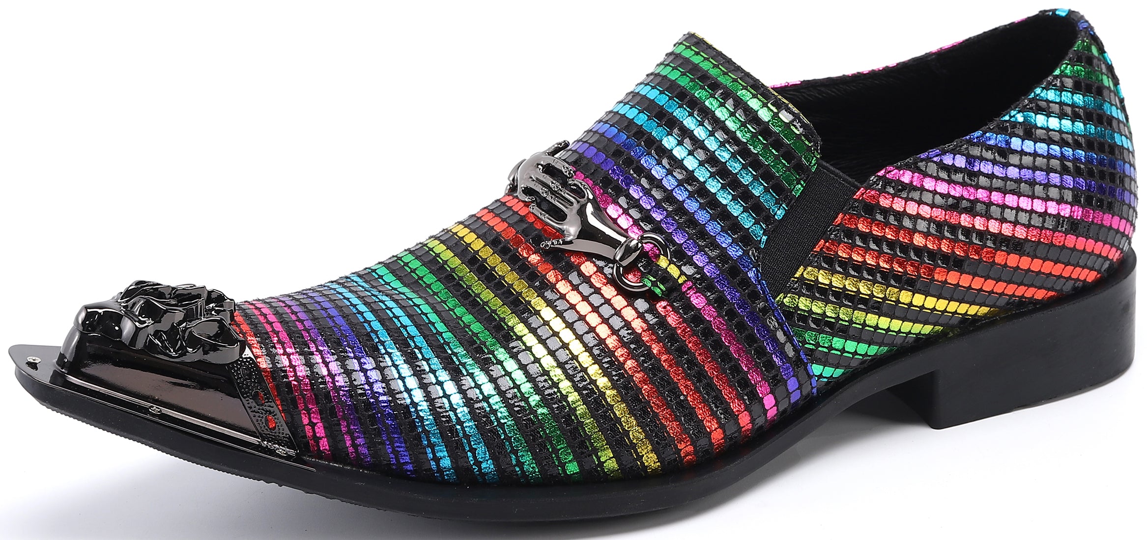 Men's Colorful Metal Tip Western Loafers