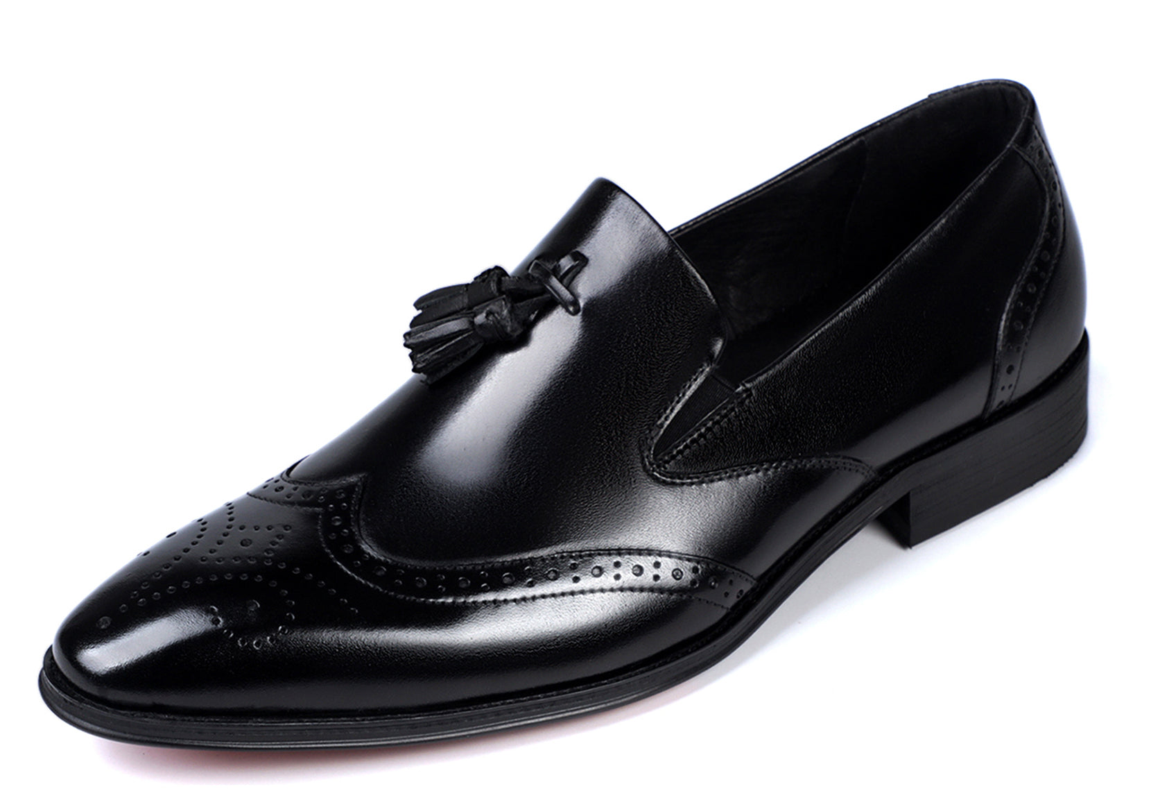 Mocasines formales de cuero con borlas para hombre