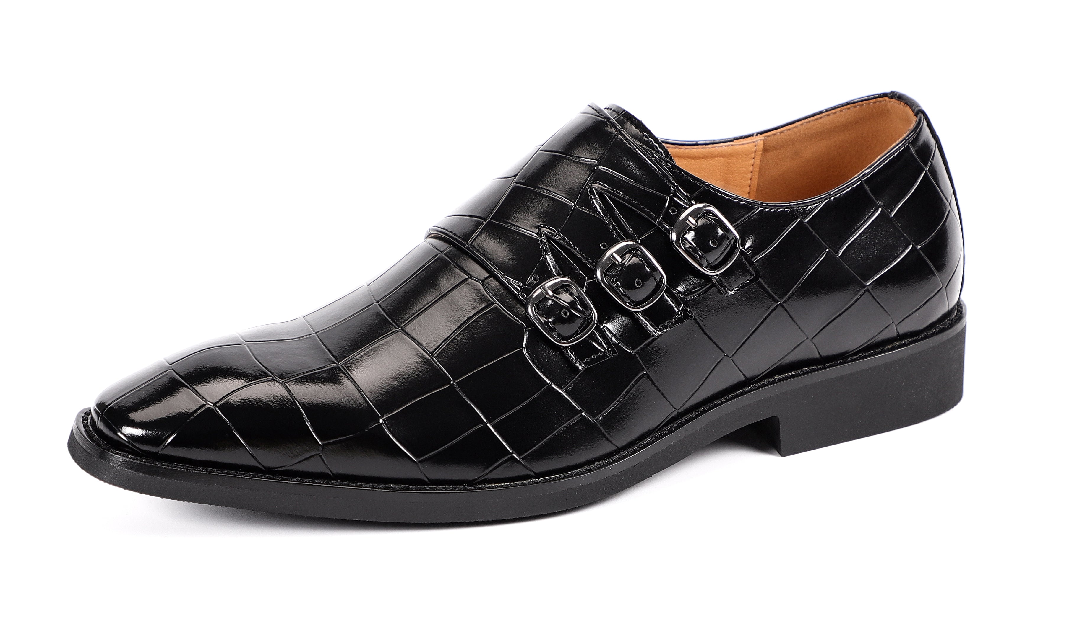 Men's Monk Strap Loafers Tripple Buckles