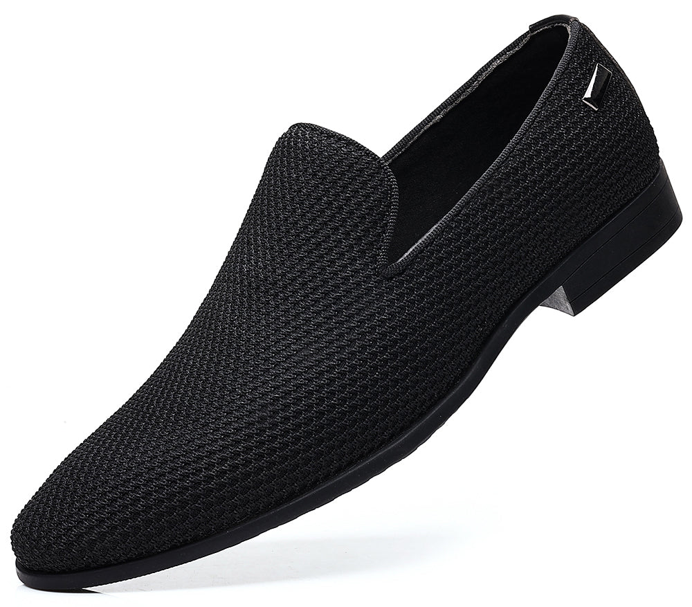 Mocasines Smoking De Malla Para Hombre Negro