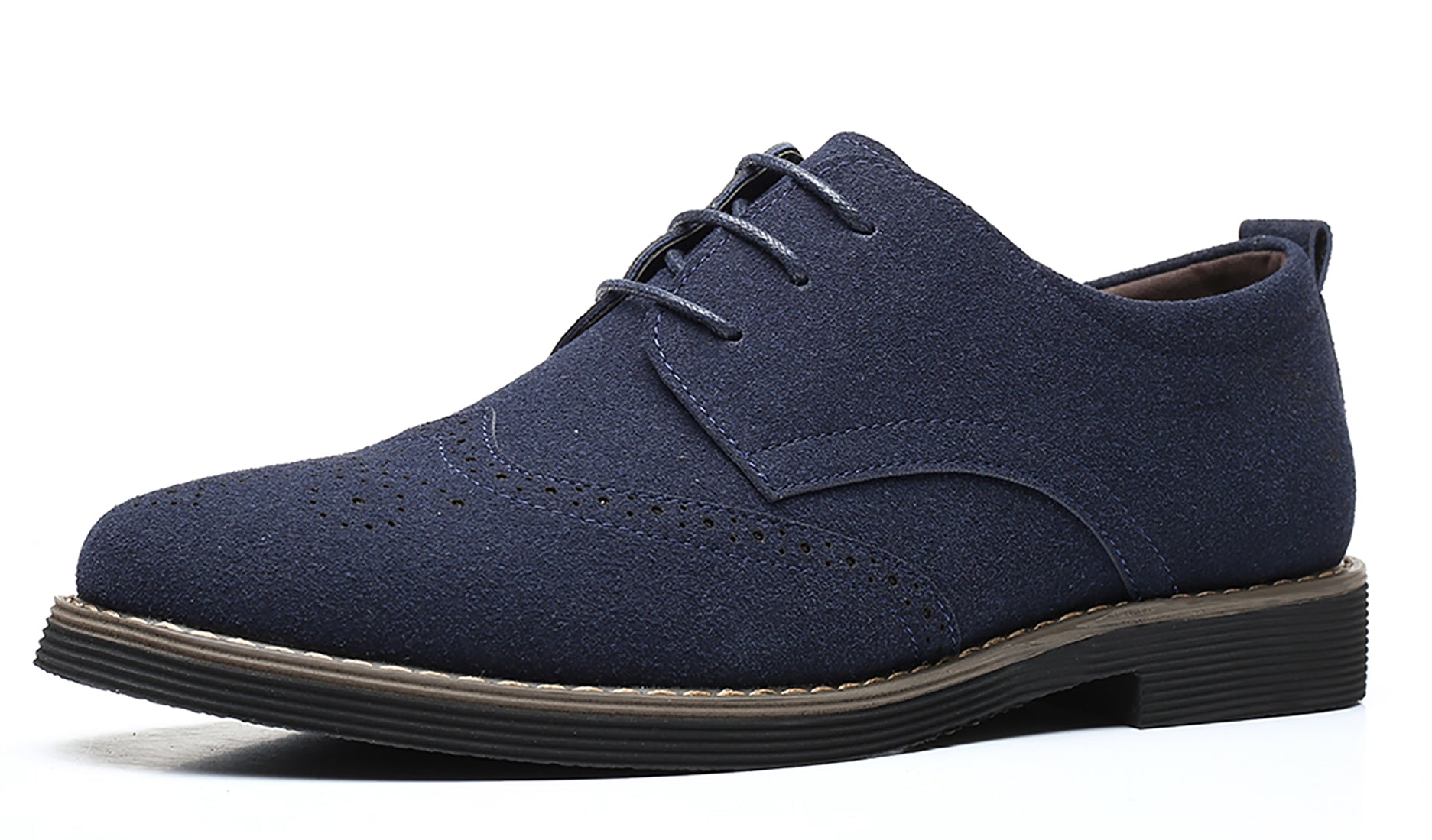 Men's Wingtip Lightweight Suede Derby Shoes