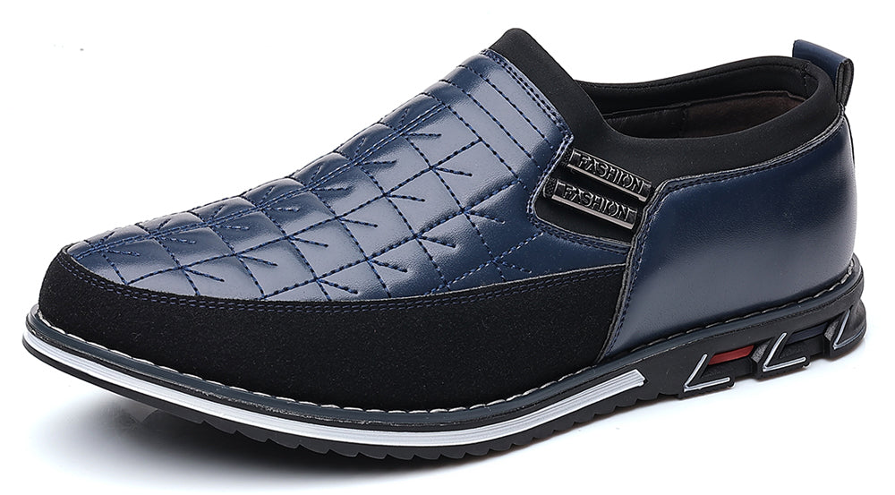 Men's Checkered Stitching Driving Loafers