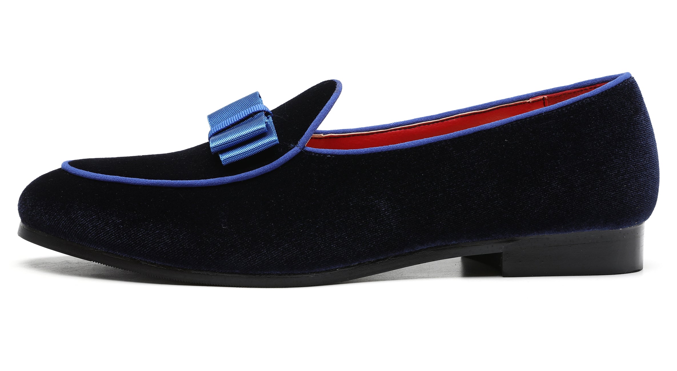 Men's Velvet Bow Shallow Loafers