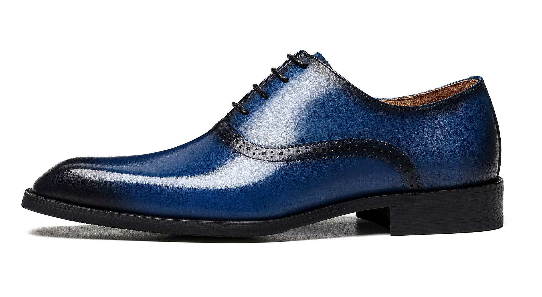 Zapatos Oxford formales Brogues de cuero para hombre 