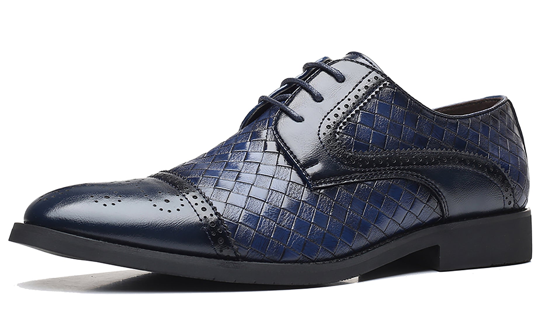 Men's Cap Toe Woven Derby Shoes