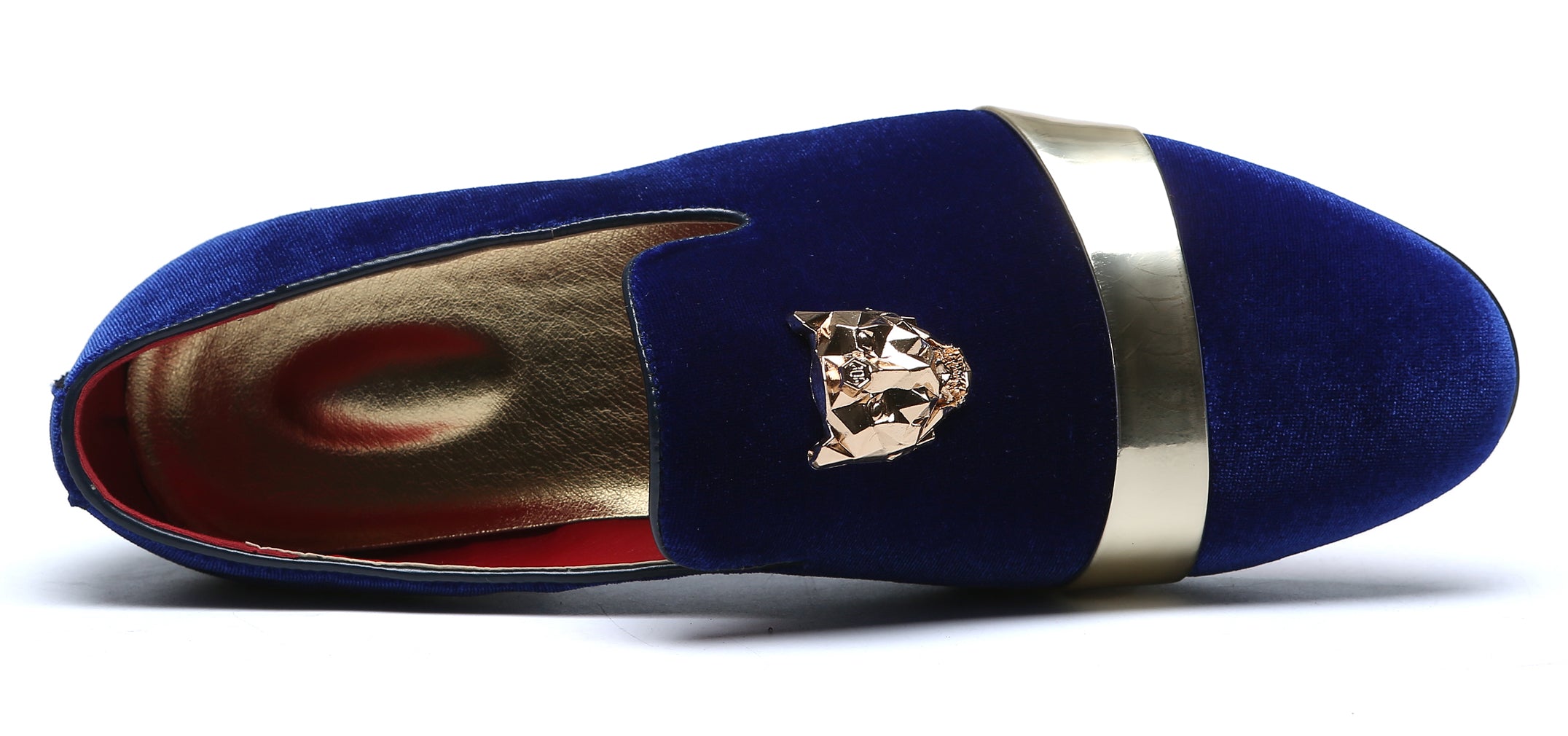 Men's Slip-on Loafer Flat Velvet Gold Buckle