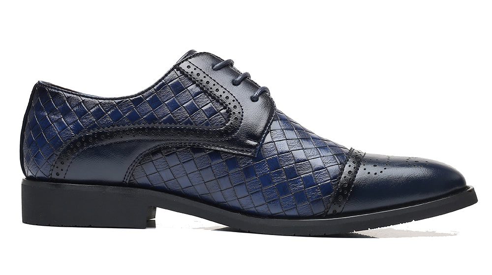 Men's Cap Toe Woven Derby Shoes