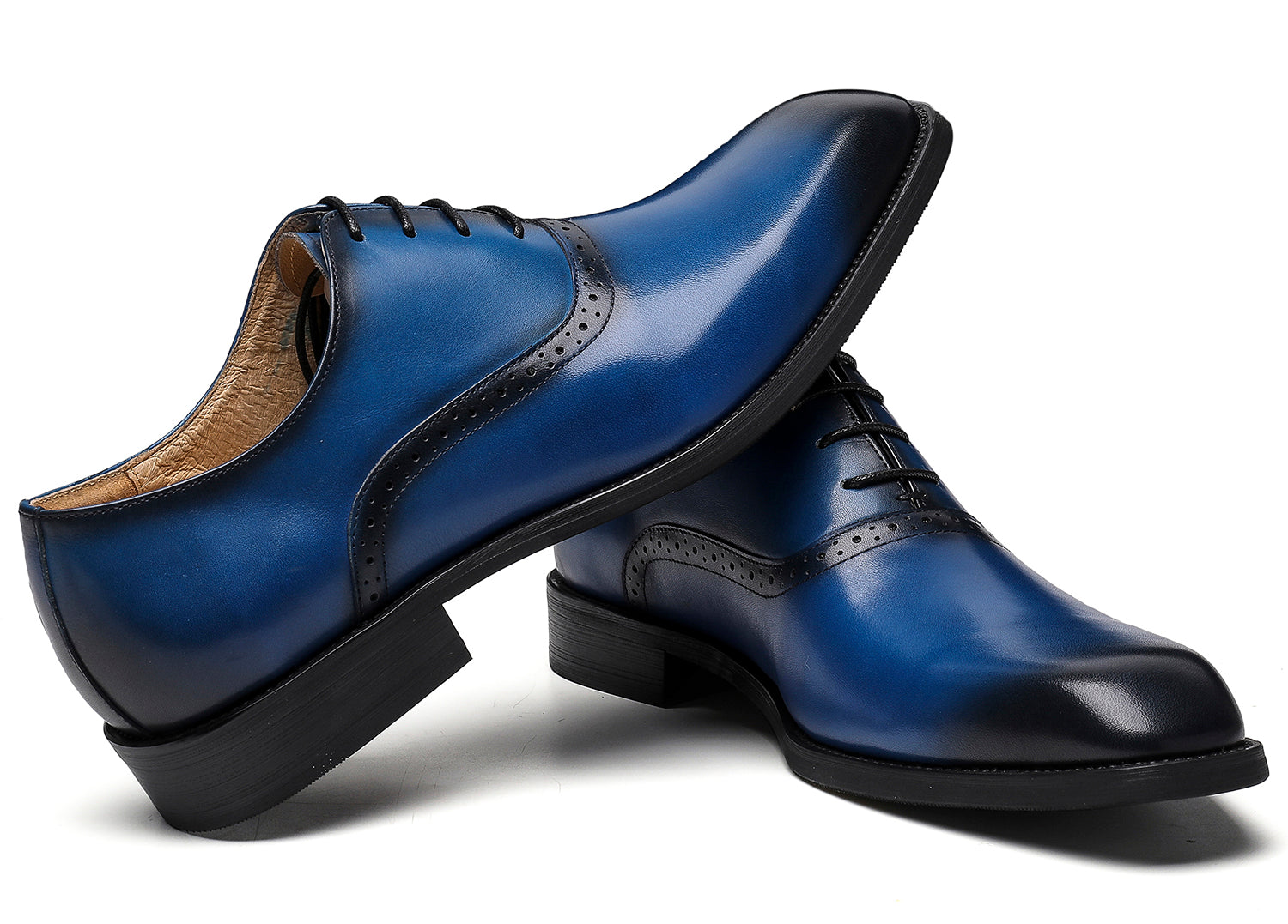 Zapatos Oxford formales Brogues de cuero para hombre 