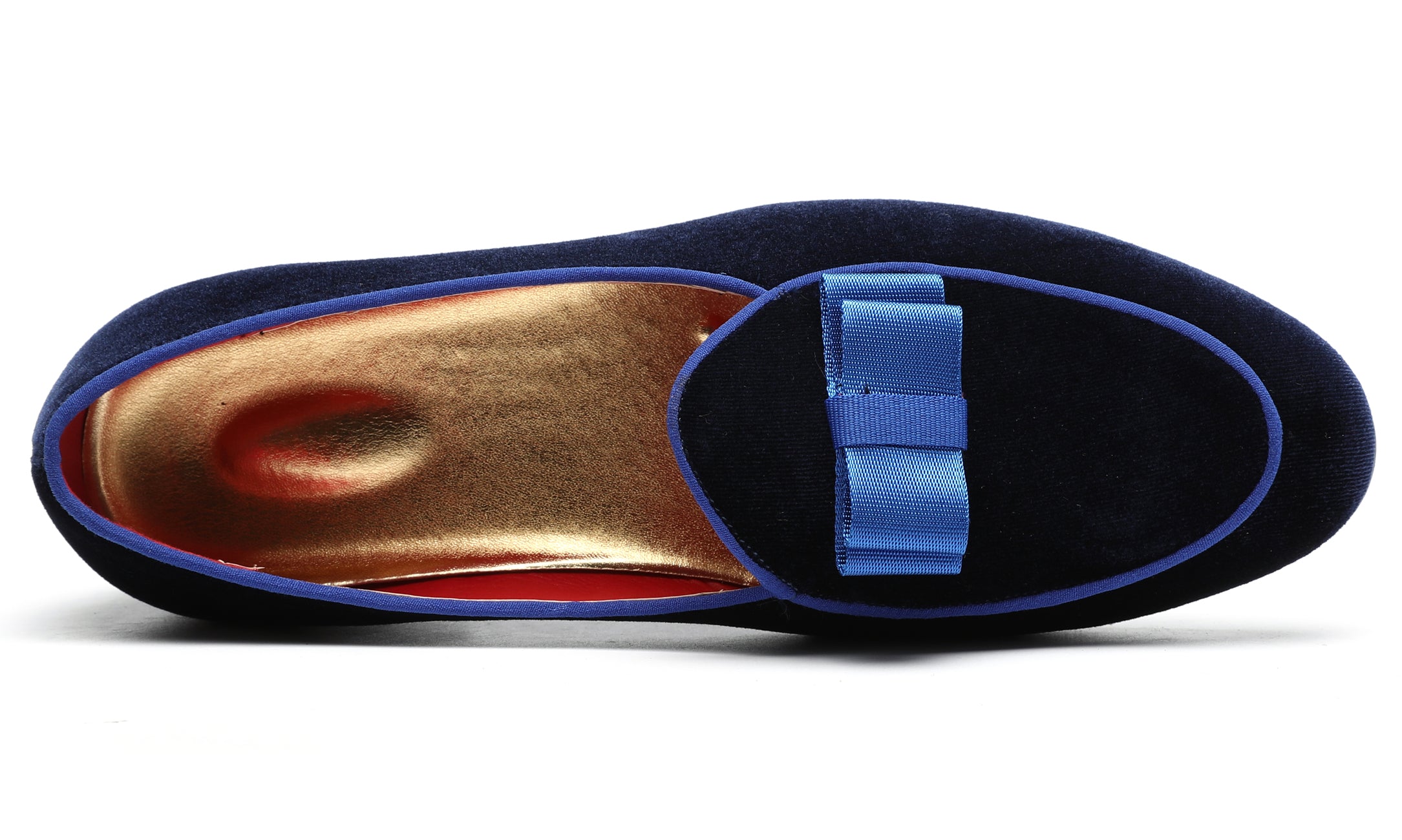 Men's Velvet Bow Shallow Loafers