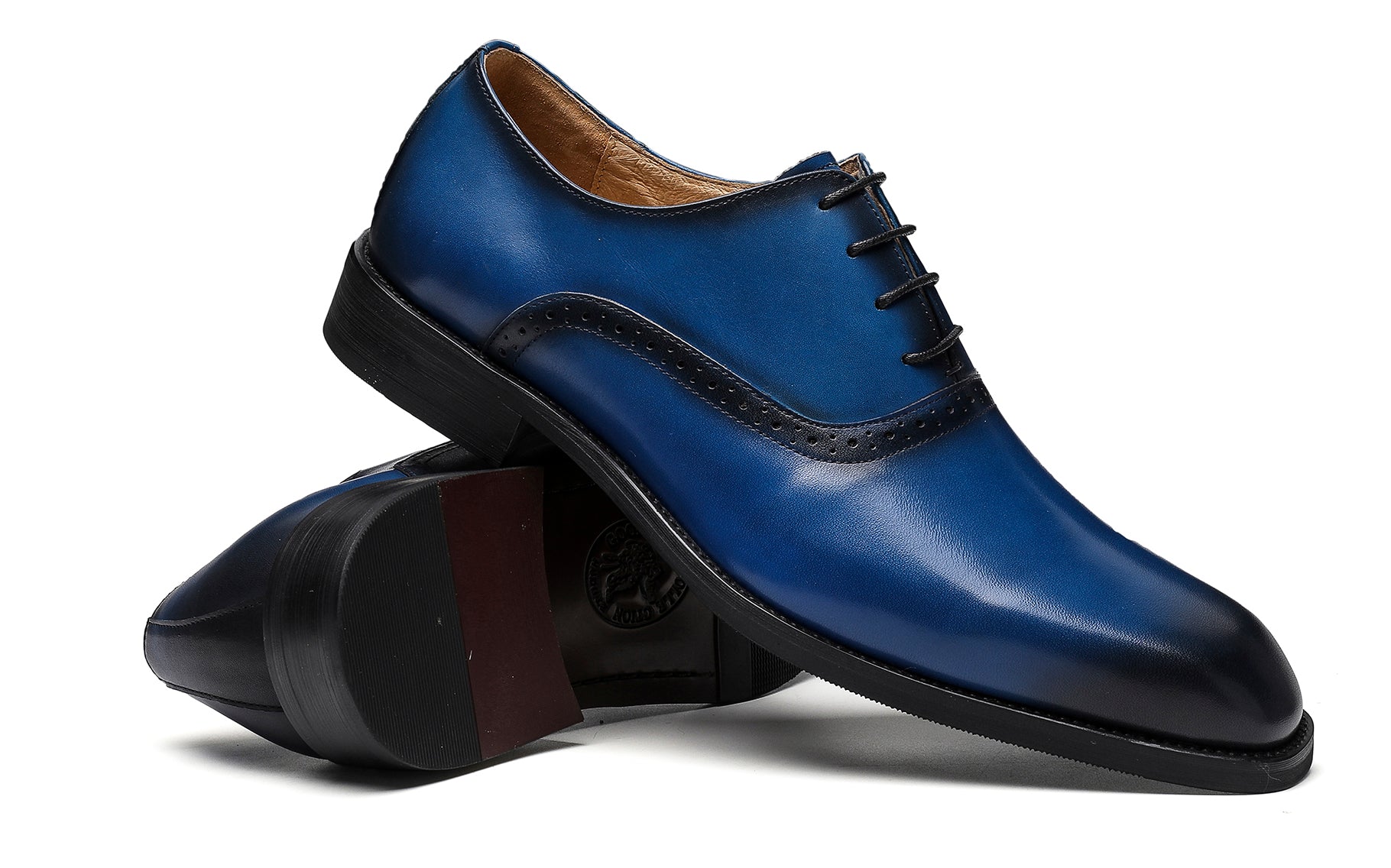 Zapatos Oxford formales Brogues de cuero para hombre 