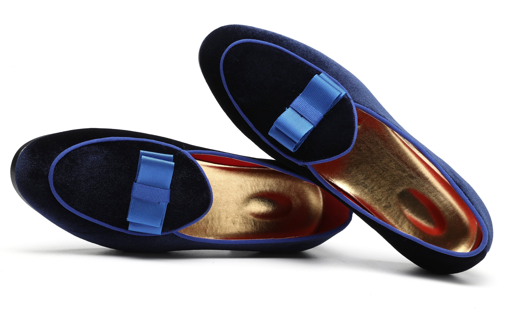 Men's Velvet Bow Shallow Loafers