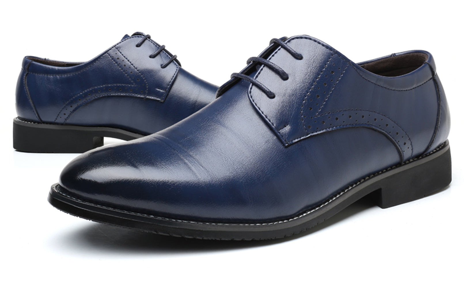 Zapatos Derby lisos Brogue para hombre