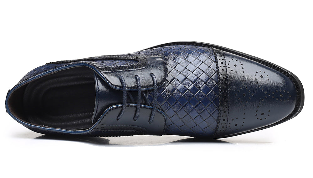 Men's Cap Toe Woven Derby Shoes