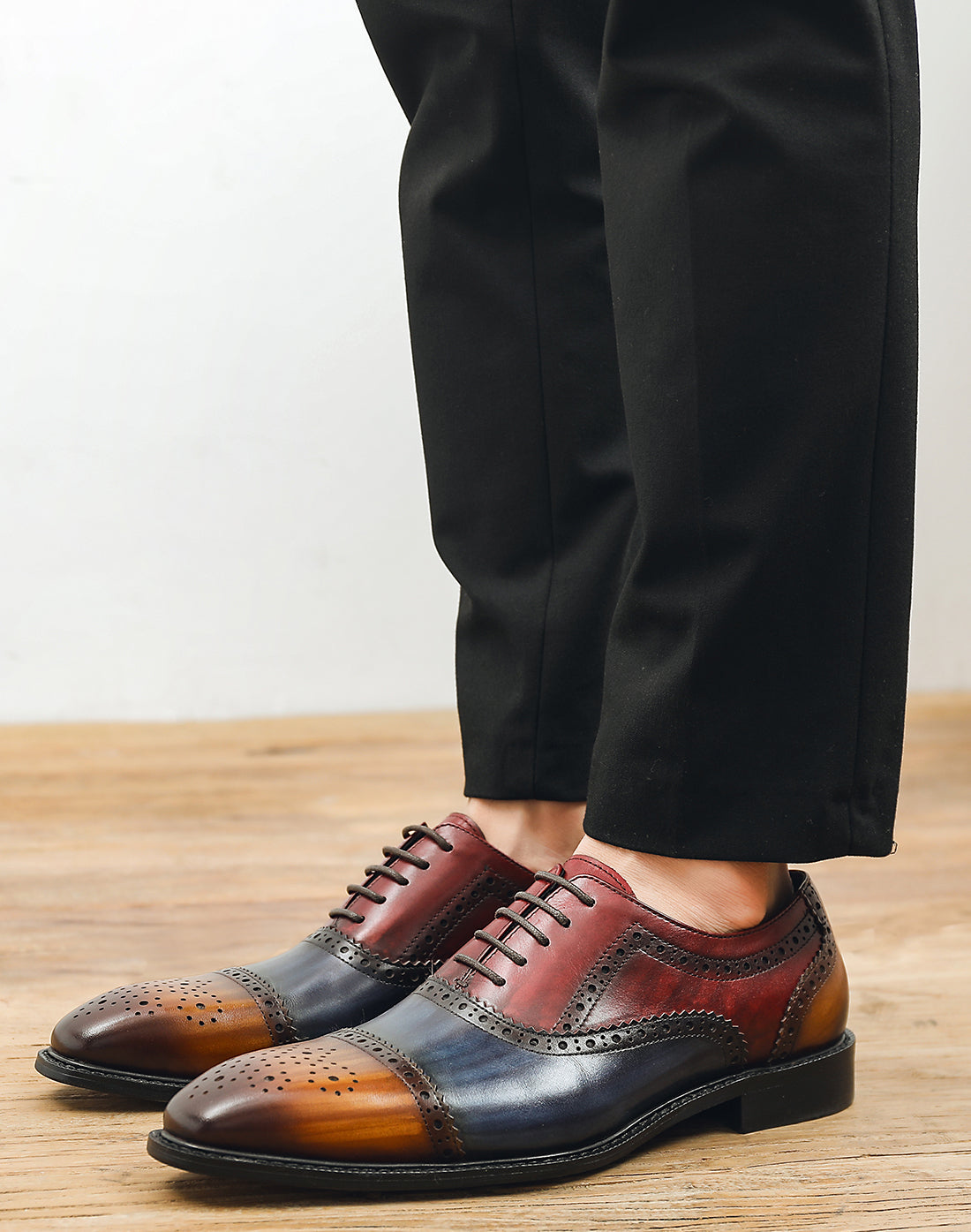 Men's Brogue Leather Colorful Oxford