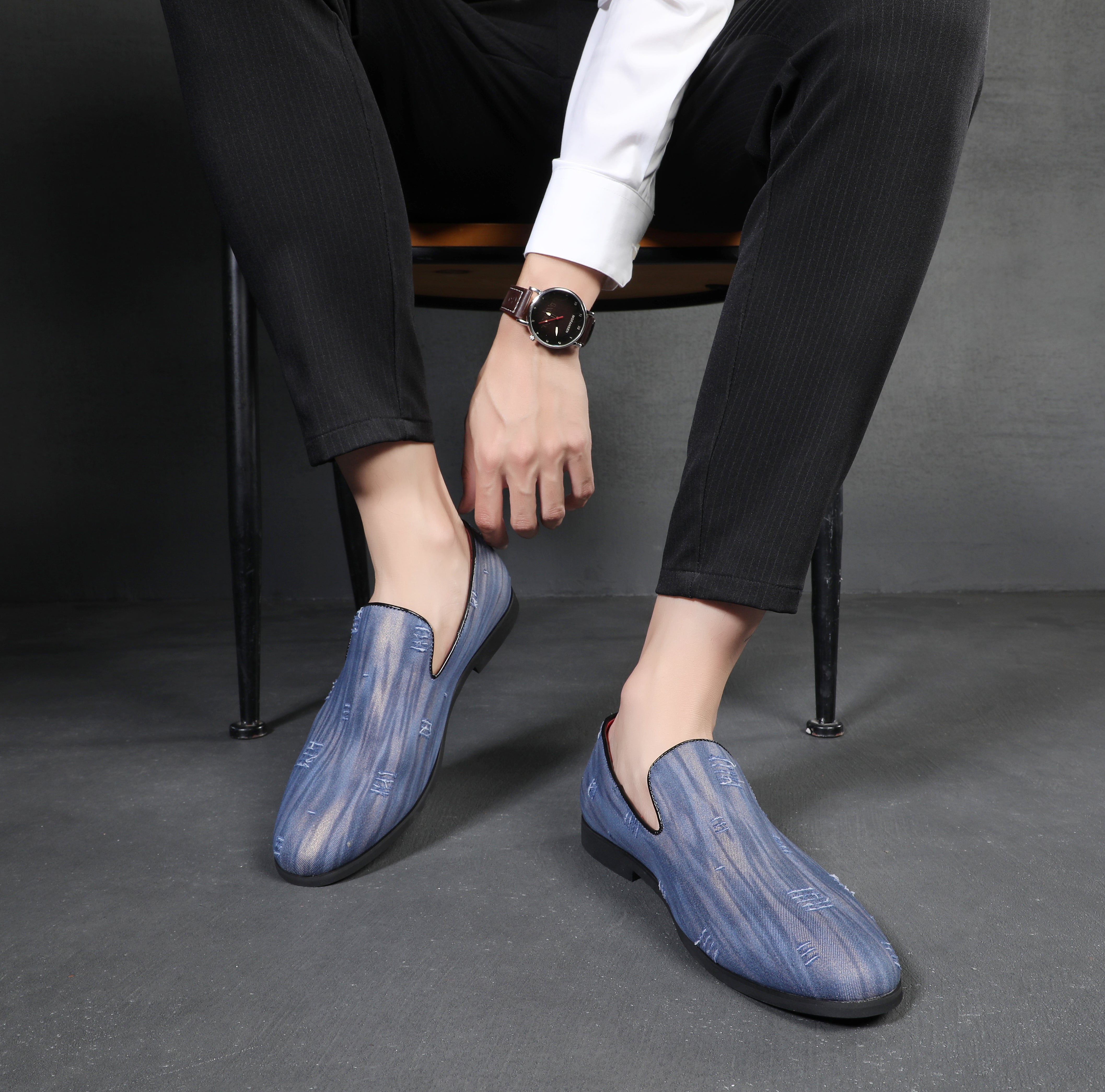 Men's Denim Summer Smoking Loafers