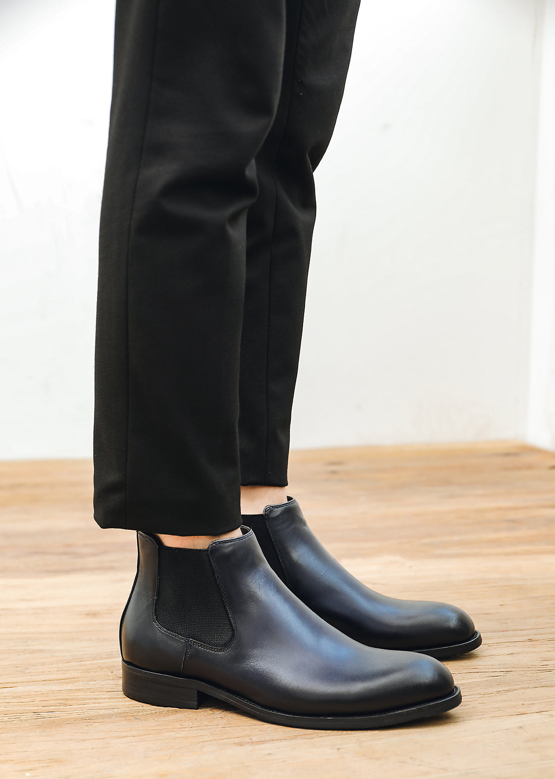 Botas Chelsea de cuero de vestir para hombre