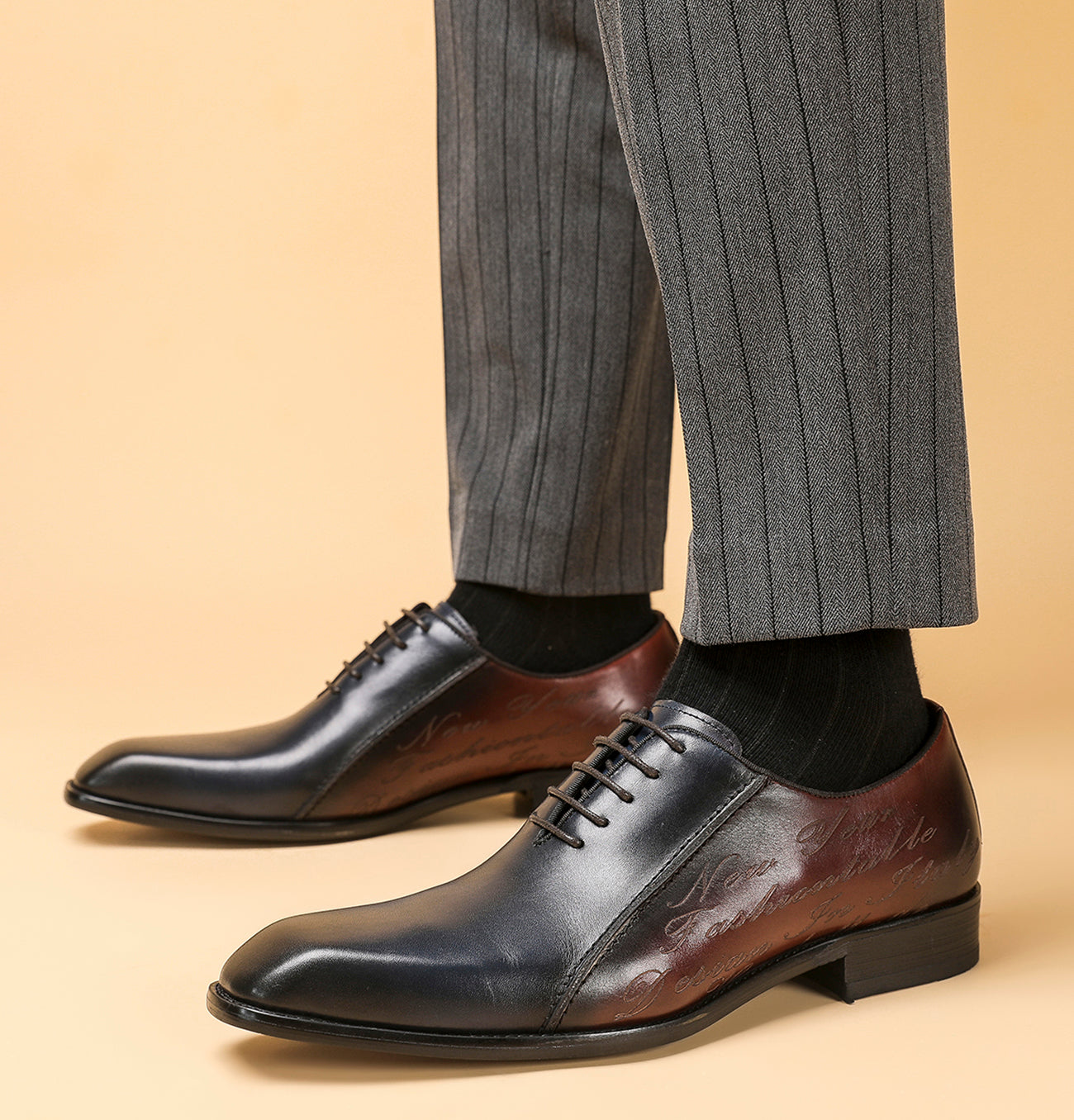 Zapatos formales Oxfords clásicos de cuero para hombre