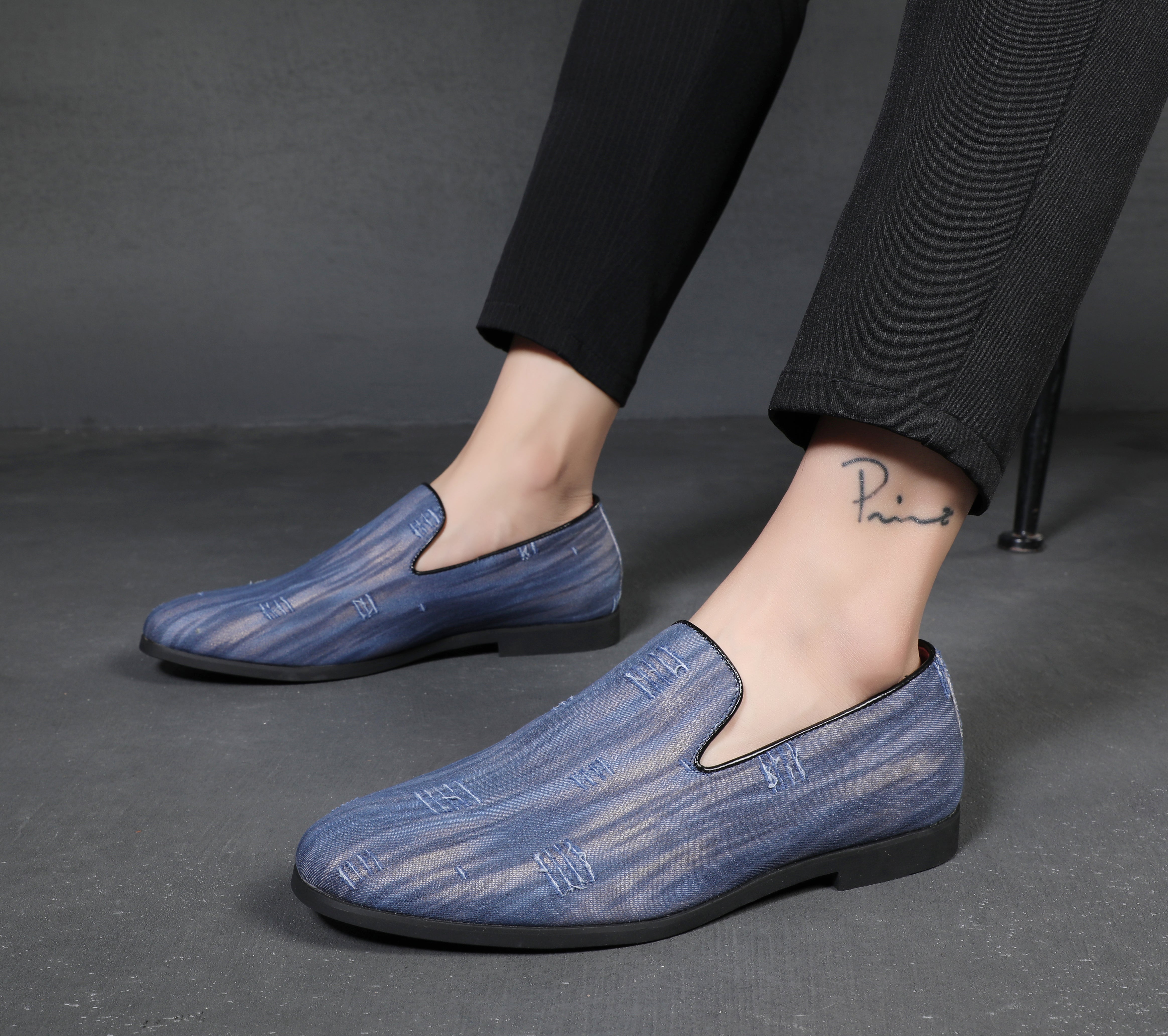 Men's Denim Summer Smoking Loafers