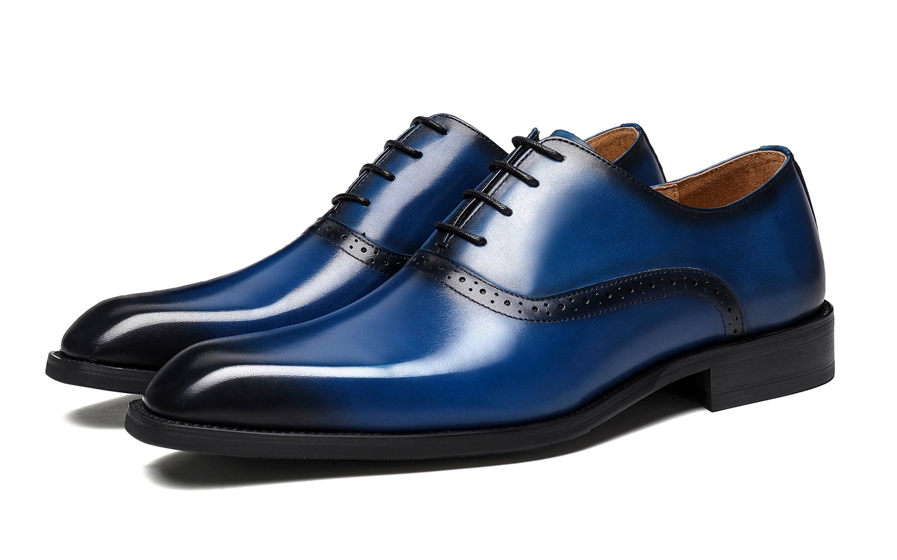 Zapatos Oxford formales Brogues de cuero para hombre 