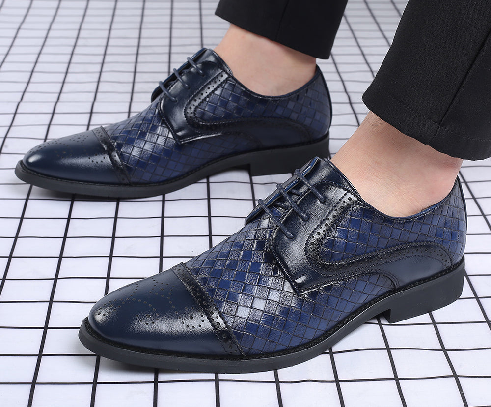 Men's Cap Toe Woven Derby Shoes