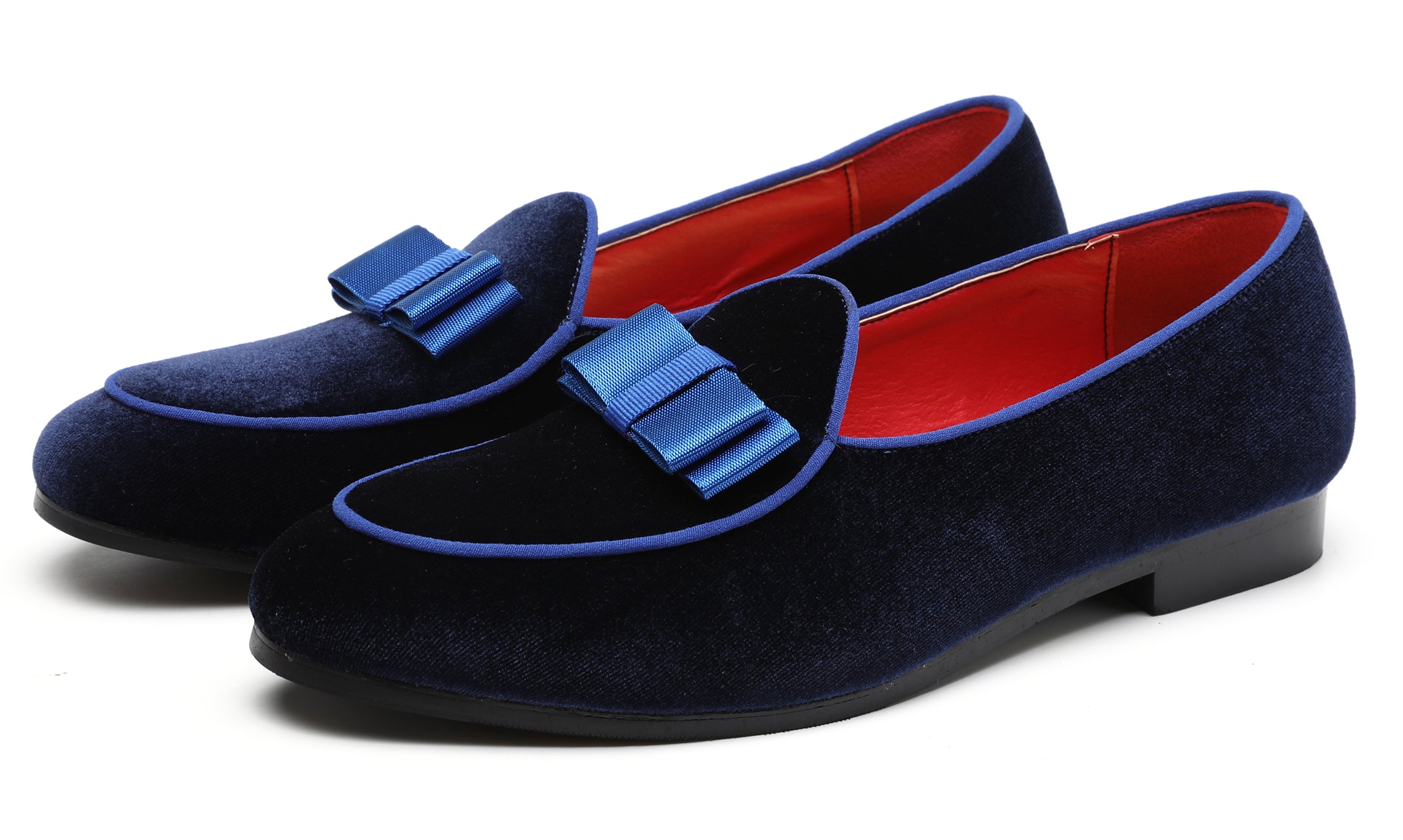 Men's Velvet Bow Shallow Loafers