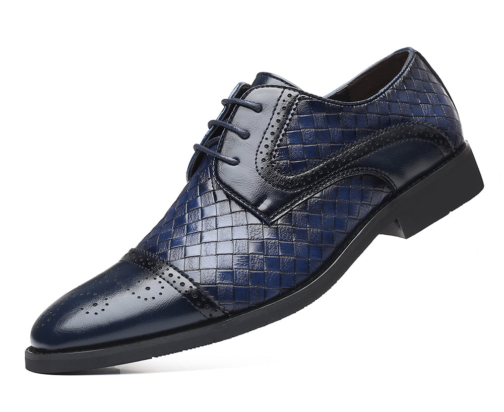 Men's Cap Toe Woven Derby Shoes