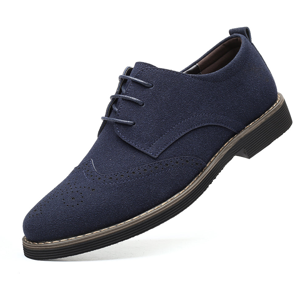 Men's Wingtip Lightweight Suede Derby Shoes