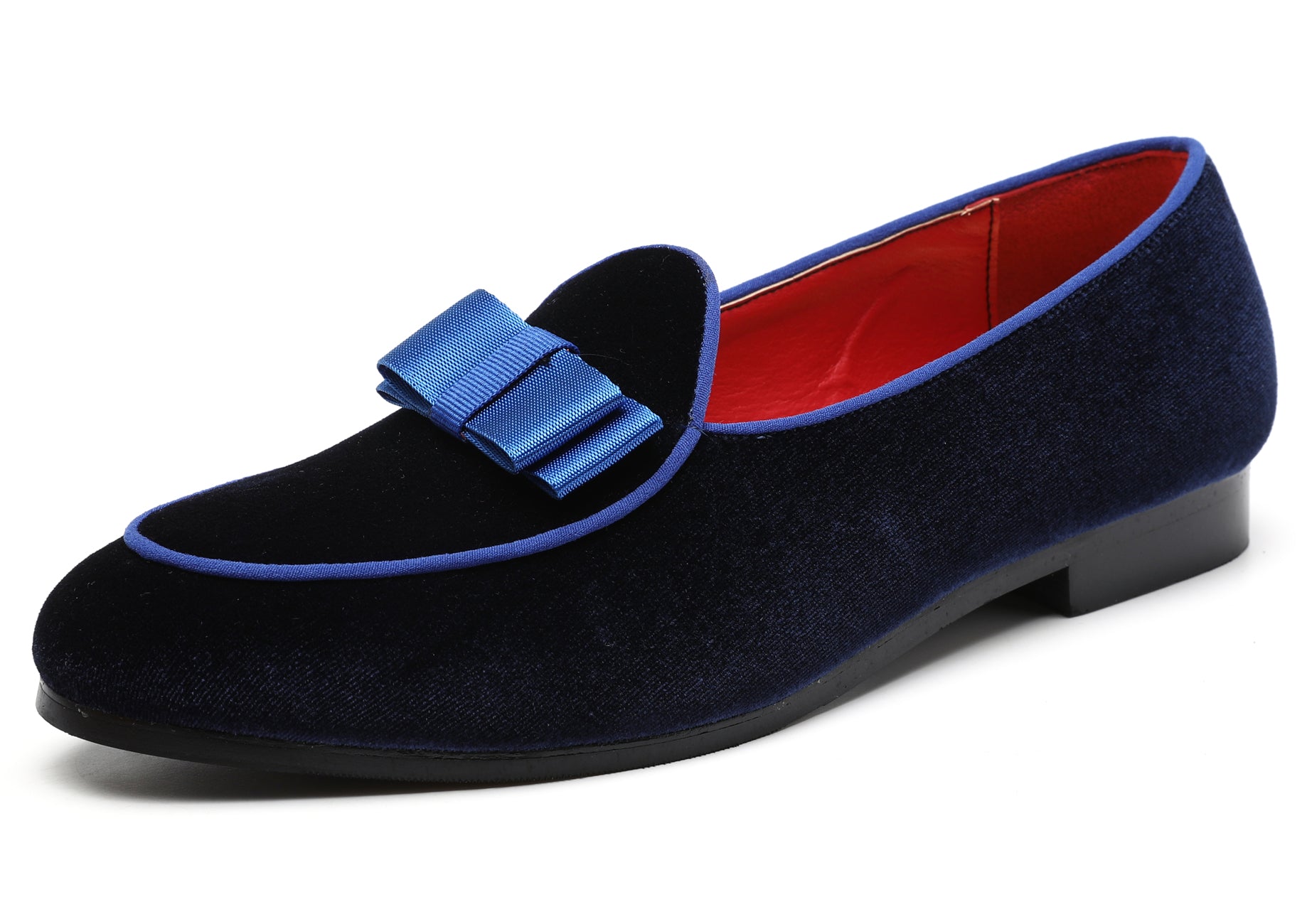 Men's Velvet Bow Shallow Loafers