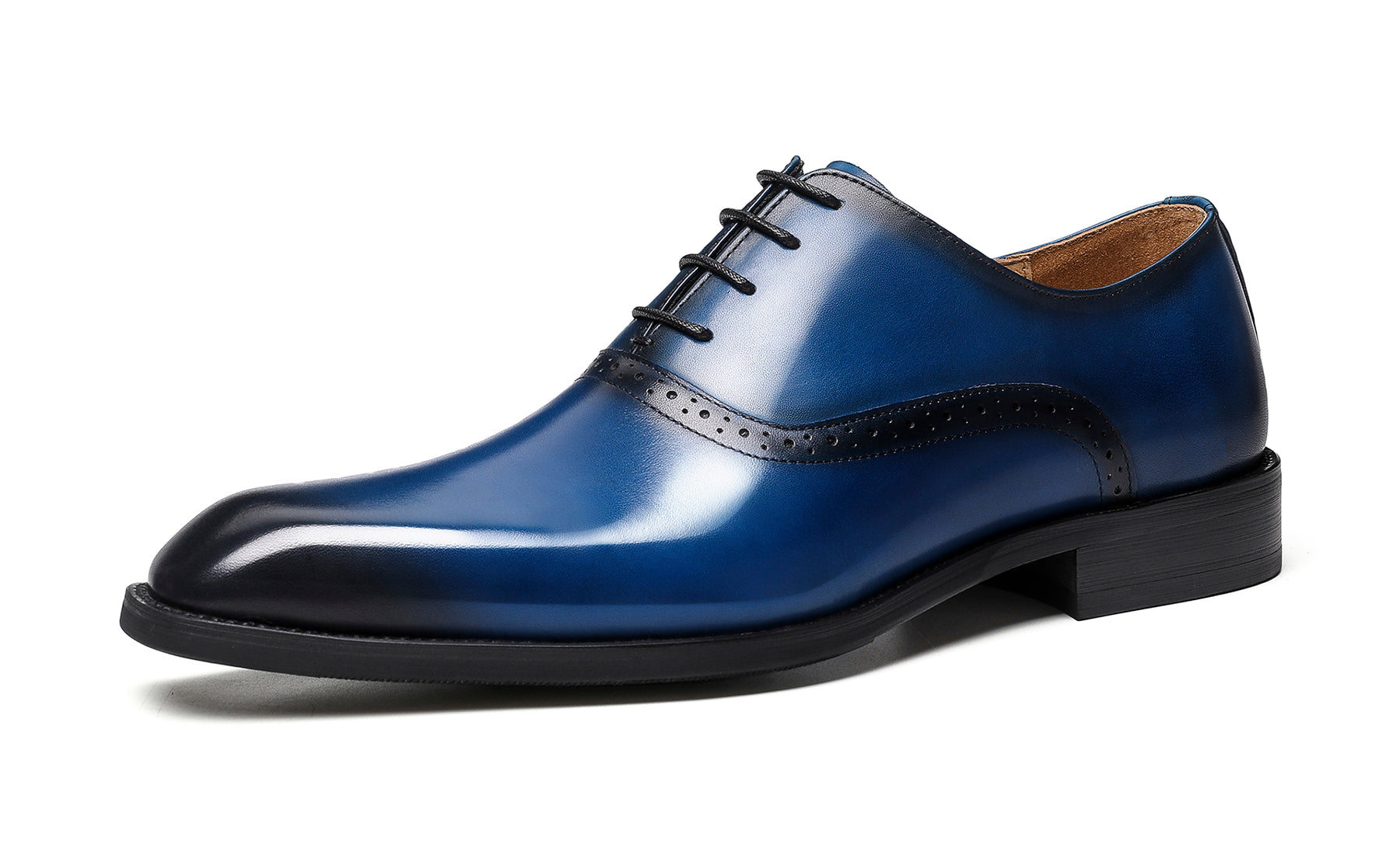 Zapatos Oxford formales Brogues de cuero para hombre 