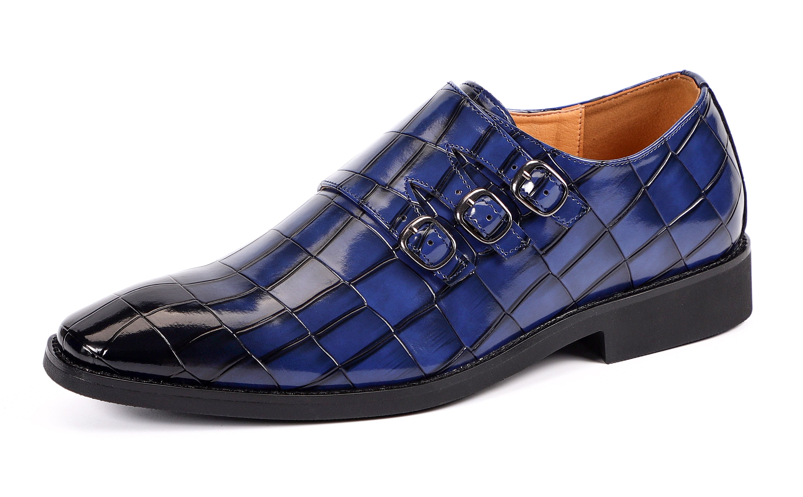 Men's Monk Strap Loafers Tripple Buckles