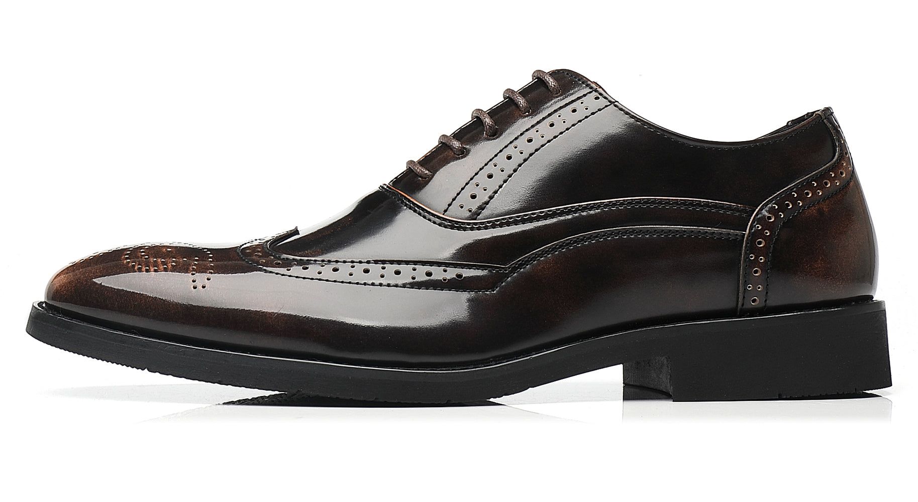 Oxfords Wingtip para hombre Negro Bronce