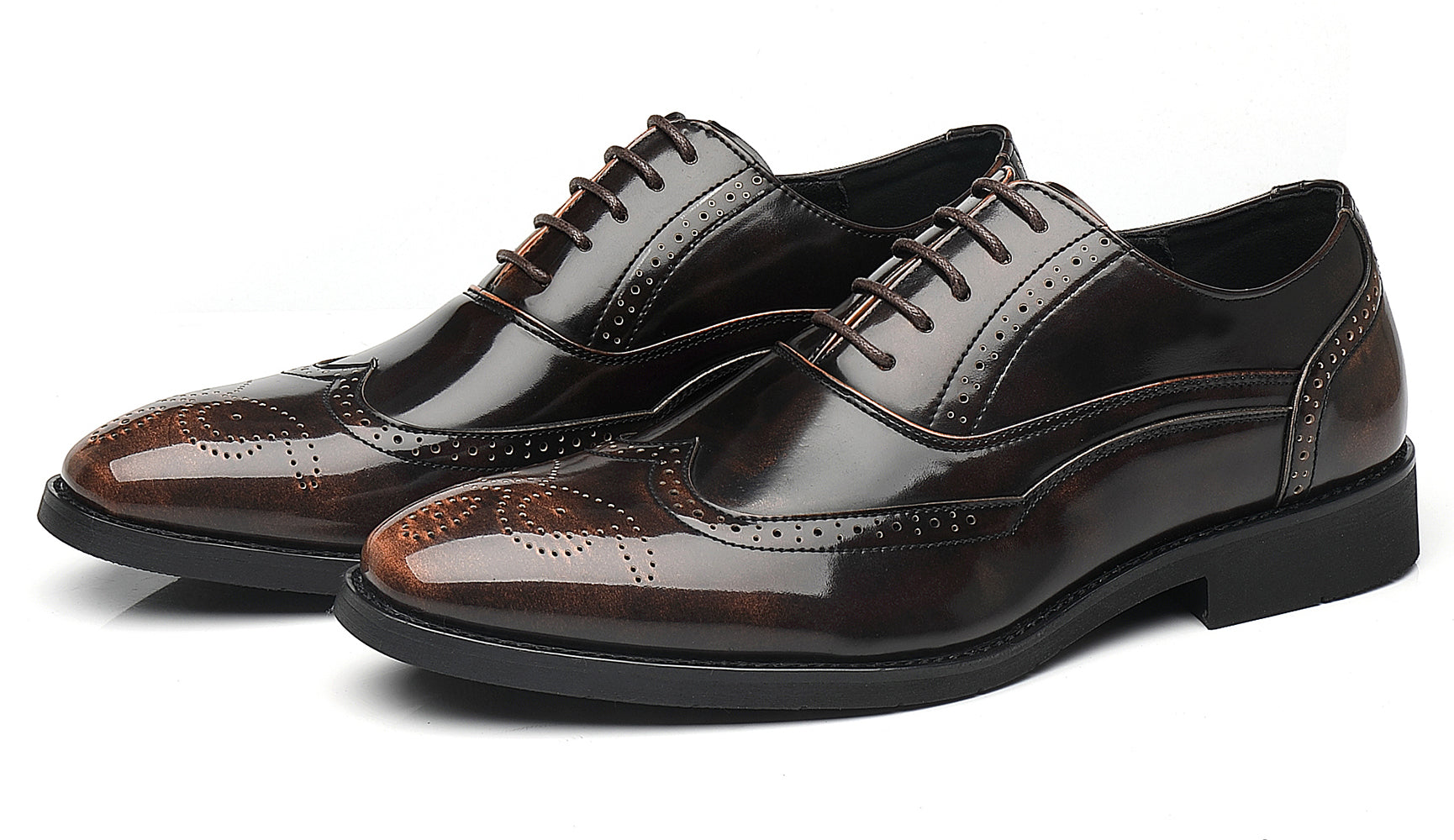 Oxfords Wingtip para hombre Negro Bronce