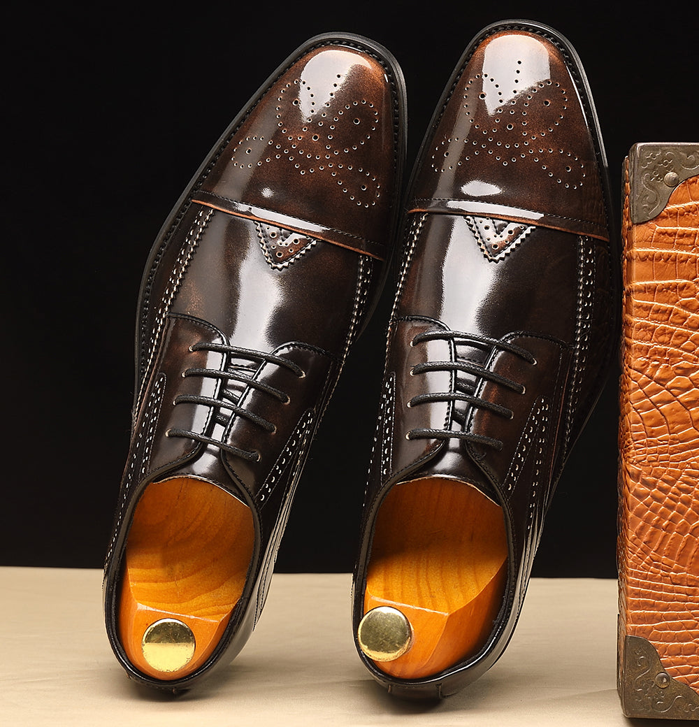 Zapatos Derby Brogues Wingtip para hombre