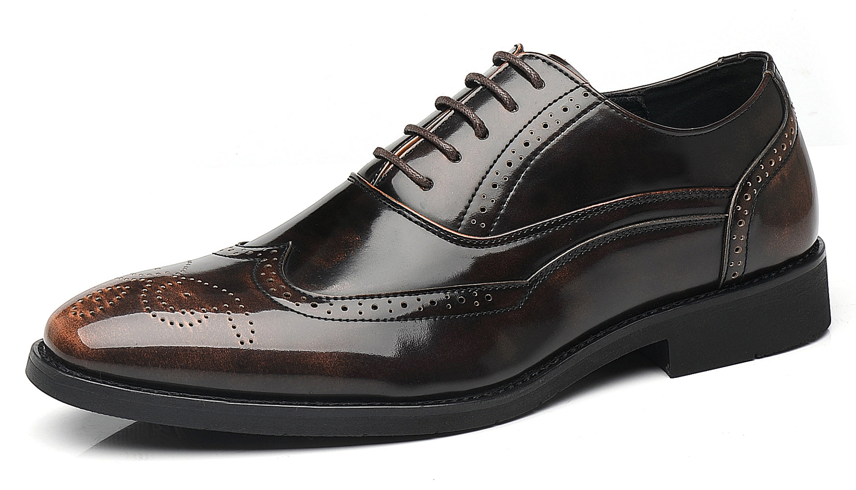 Oxfords Wingtip para hombre Negro Bronce