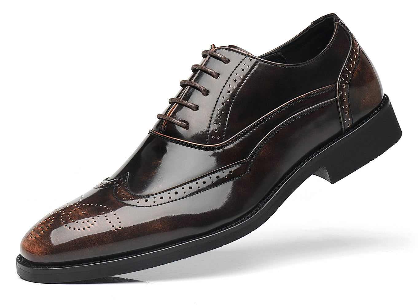 Oxfords Wingtip para hombre Negro Bronce