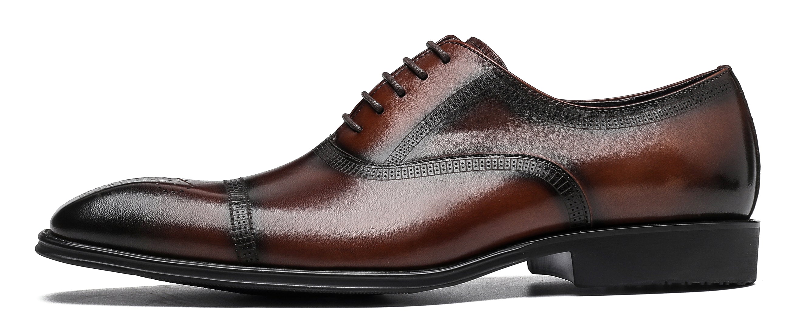 Zapatos Oxford formales de cuero con punta lisa para hombre 