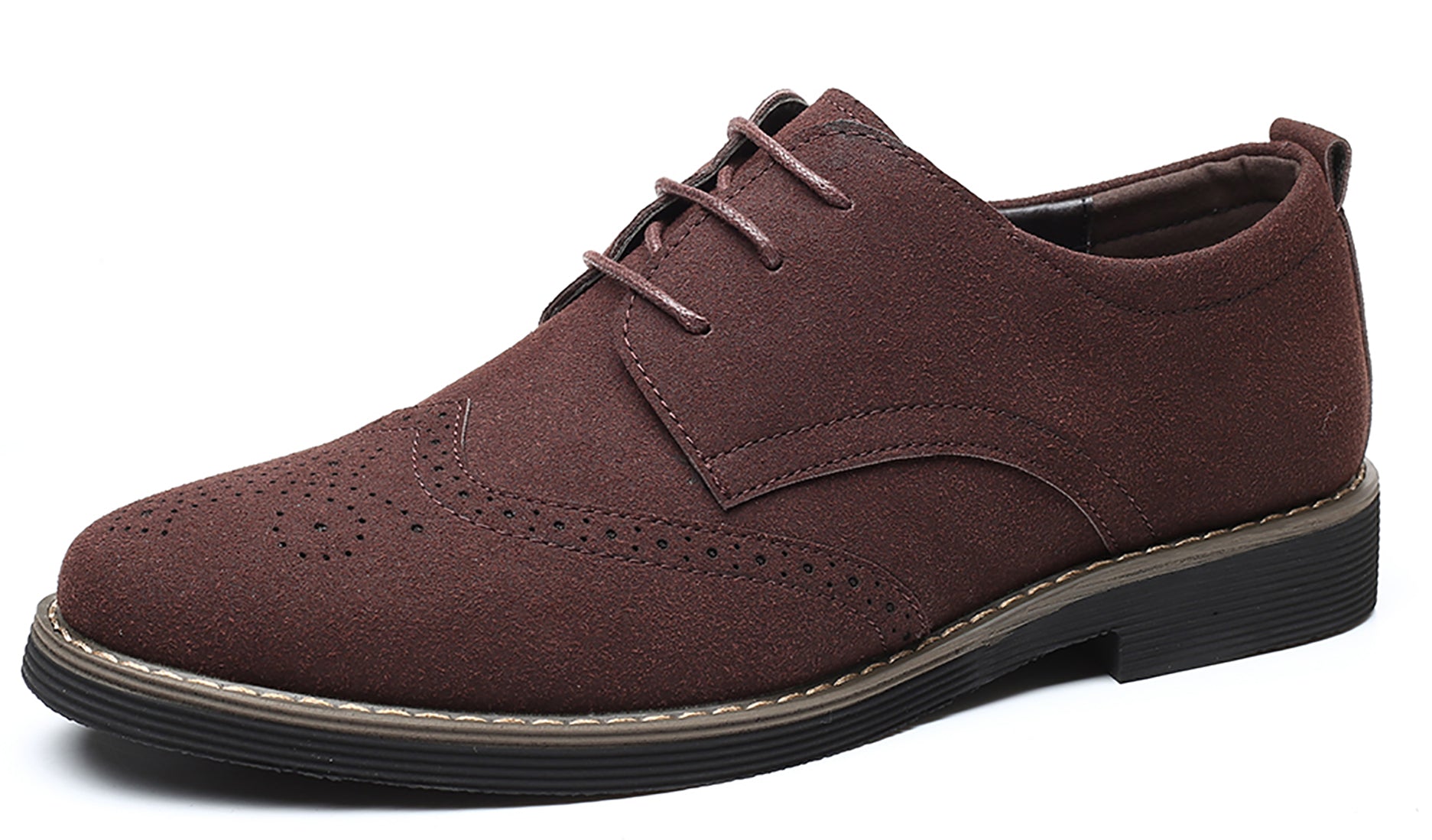 Men's Wingtip Lightweight Suede Derby Shoes