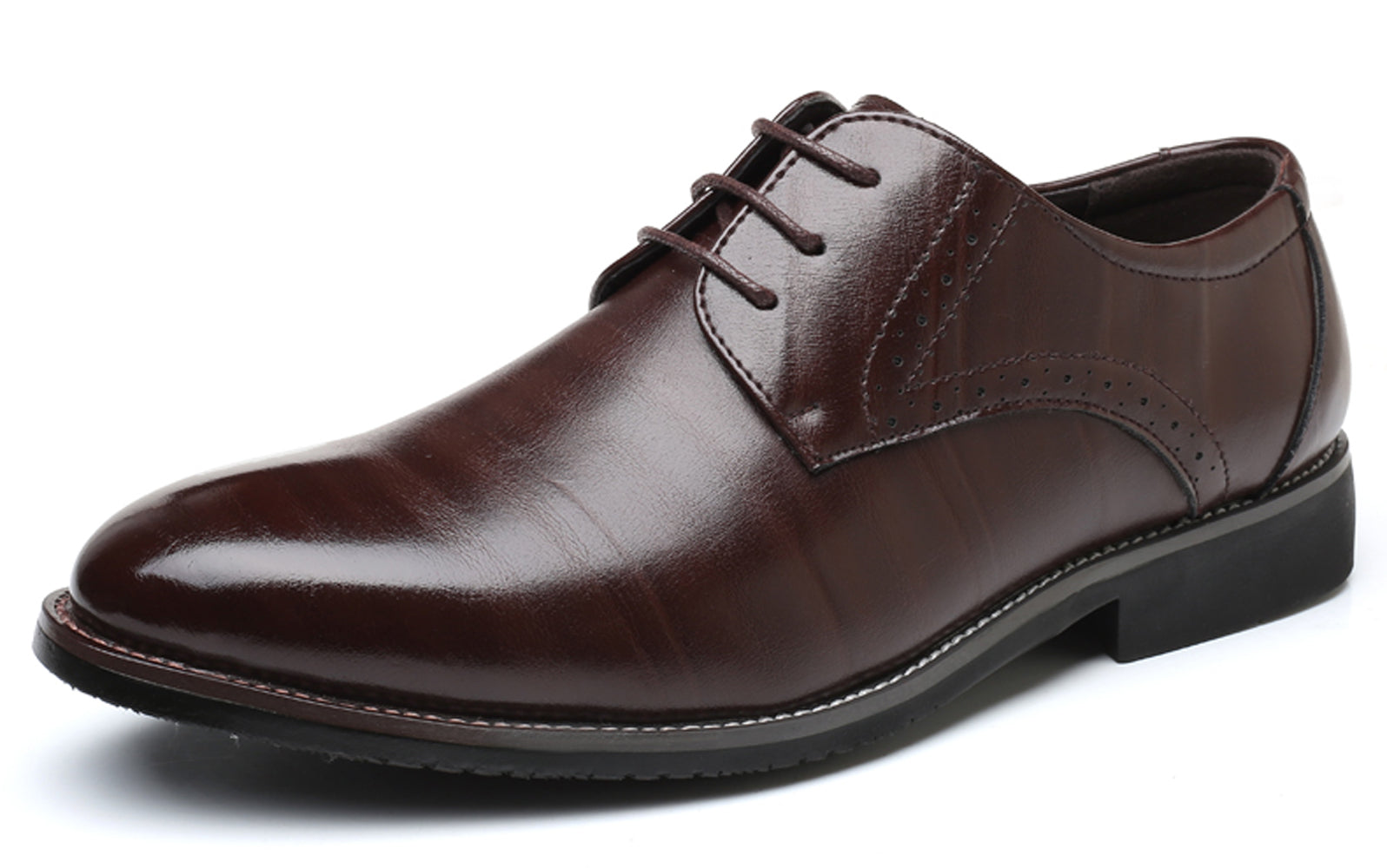 Zapatos Derby lisos Brogue para hombre