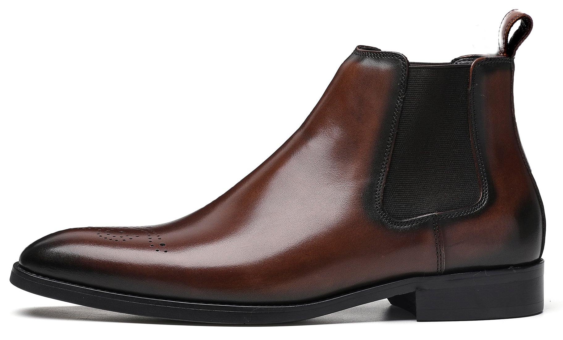 Botas Chelsea formales de vestir de cuero para hombre