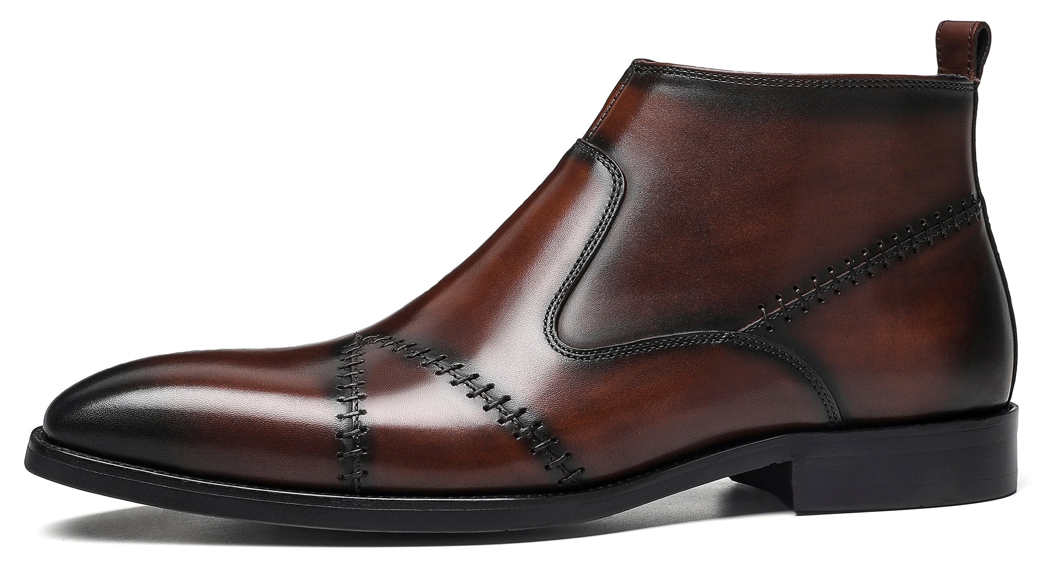 Botas Chelsea formales con cremallera para hombre