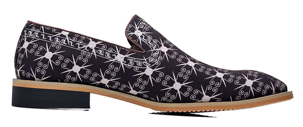 Men's Printed Smoking Loafers PU Leather