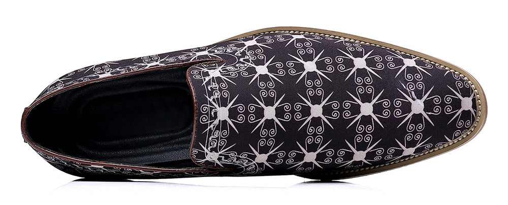 Men's Printed Smoking Loafers PU Leather