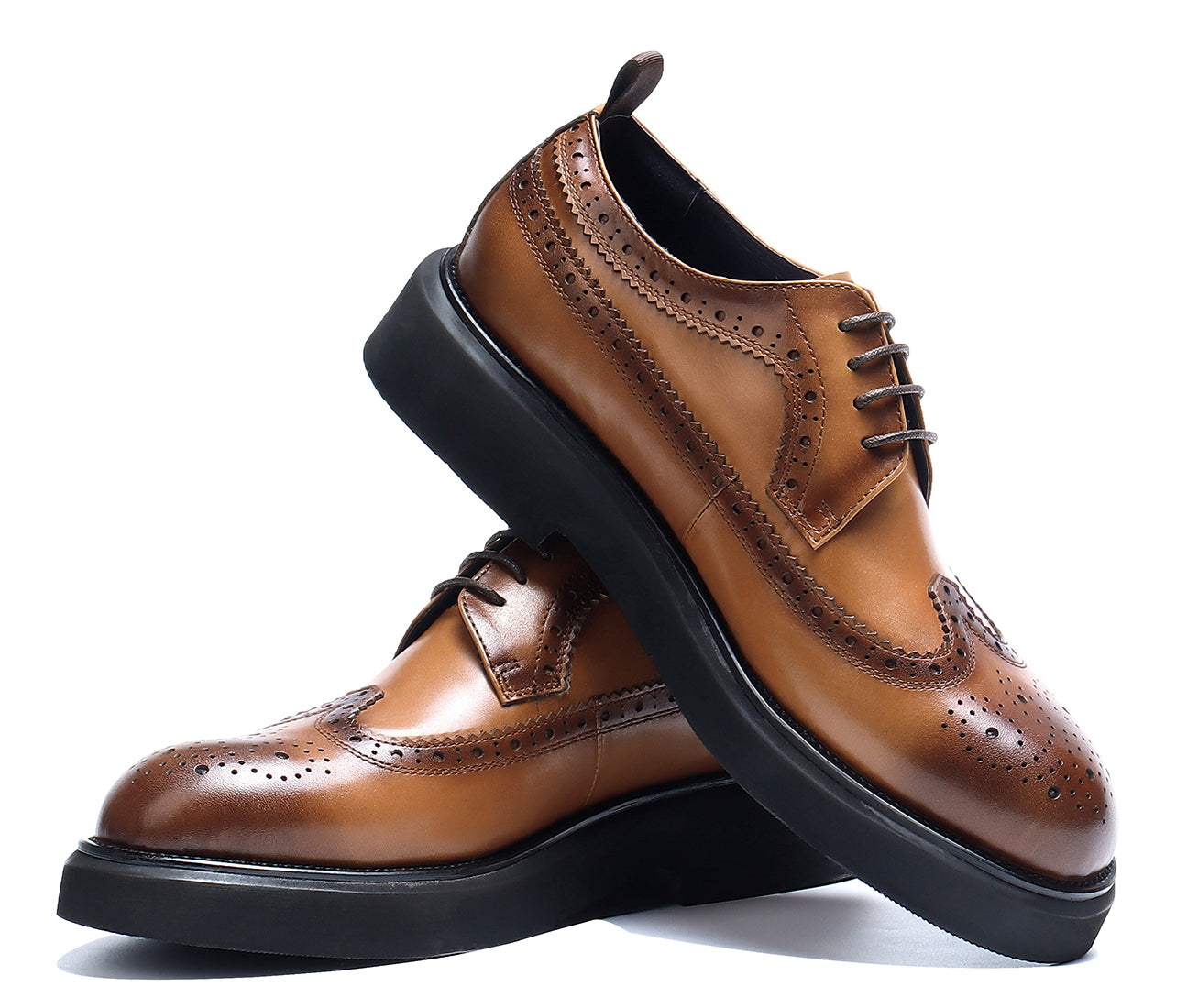 Derby de cuero Brogue Fashion para hombre 