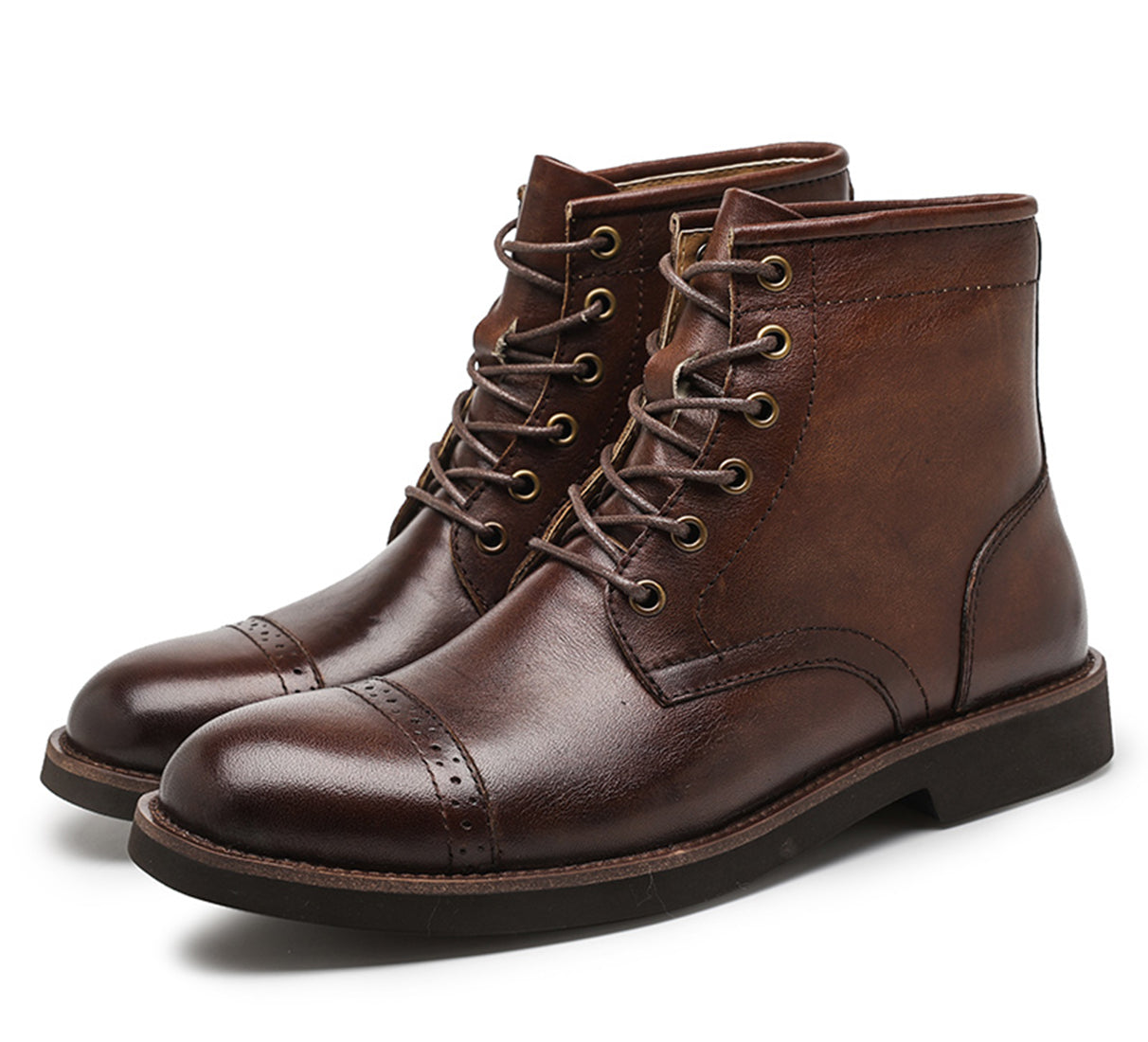 Botas utilitarias de vestir brogues para hombre