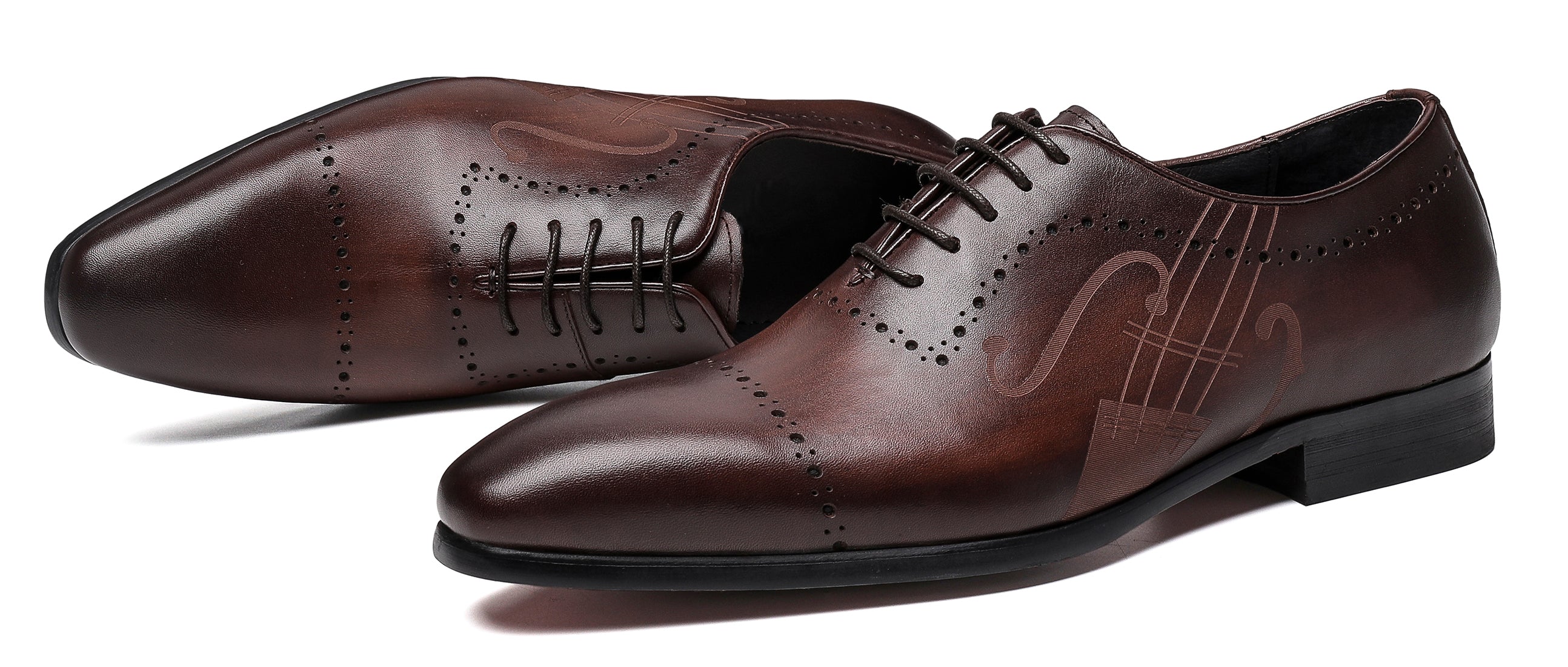 Notación musical Oxfords de cuero para hombre 