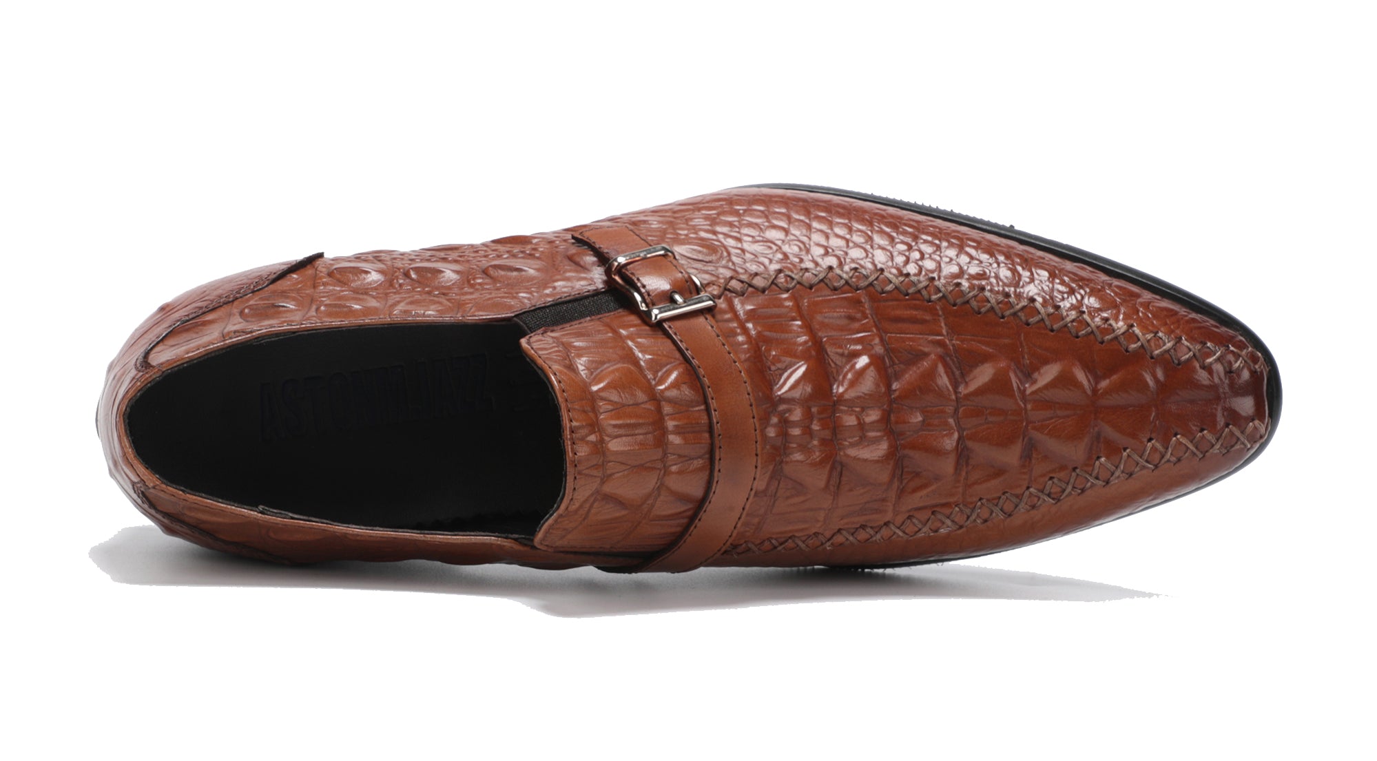 Mocasines de piel suave con correa tipo monje para hombre