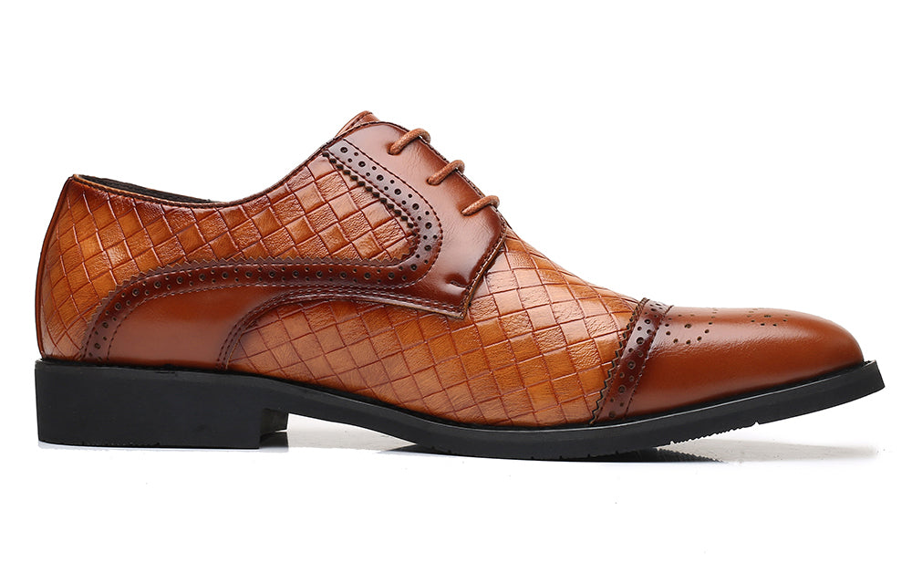 Zapatos Derby tejidos con punta redonda para hombre