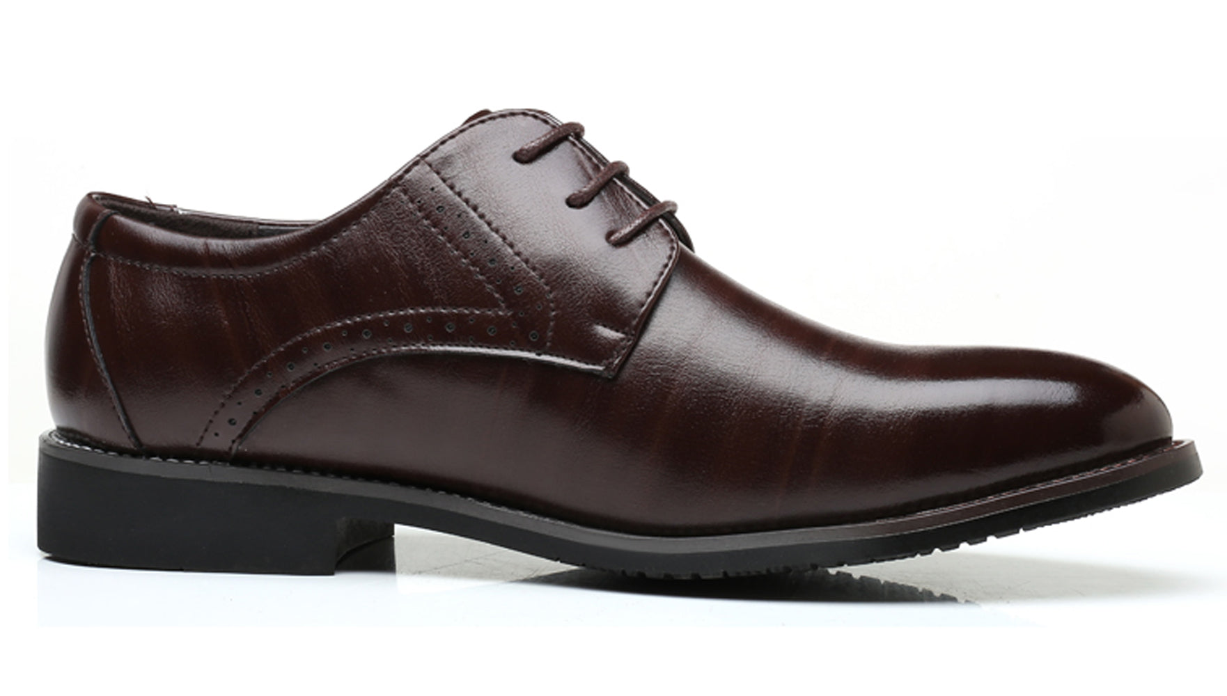 Zapatos Derby lisos Brogue para hombre