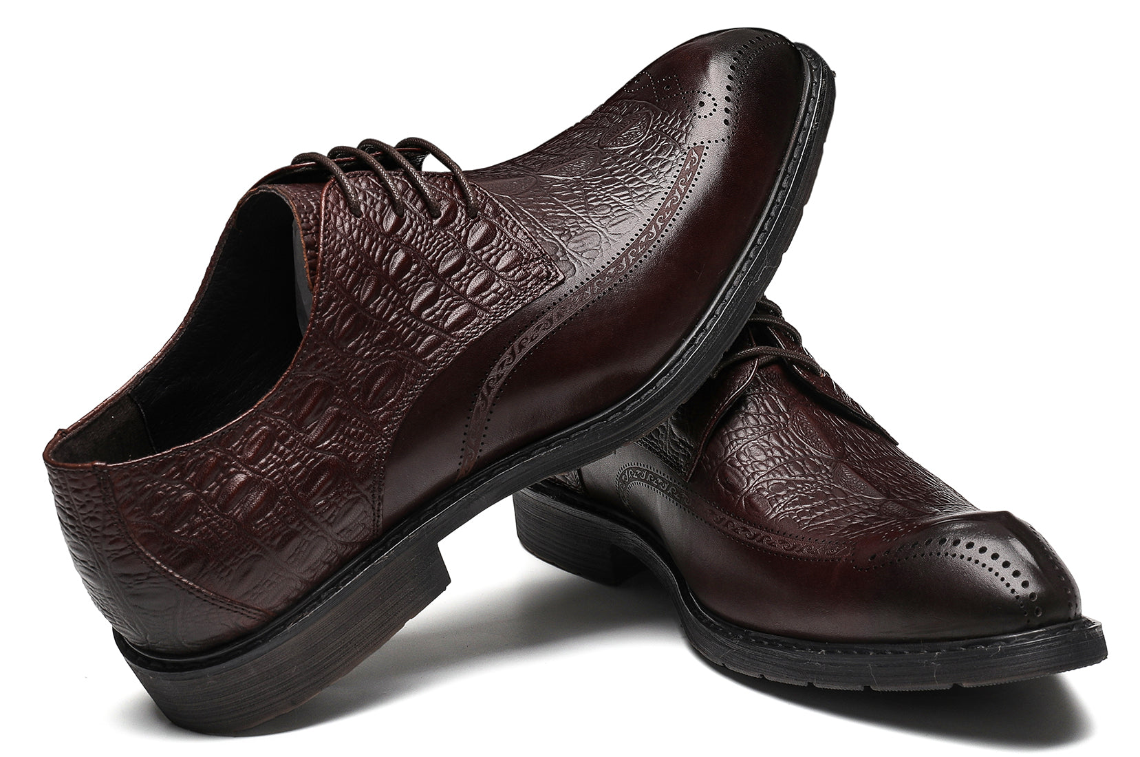 Derby Brogue de cuero genuino para hombre 